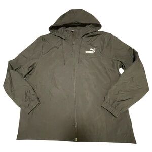 Puma Black Hooded Windbreaker with White Logo